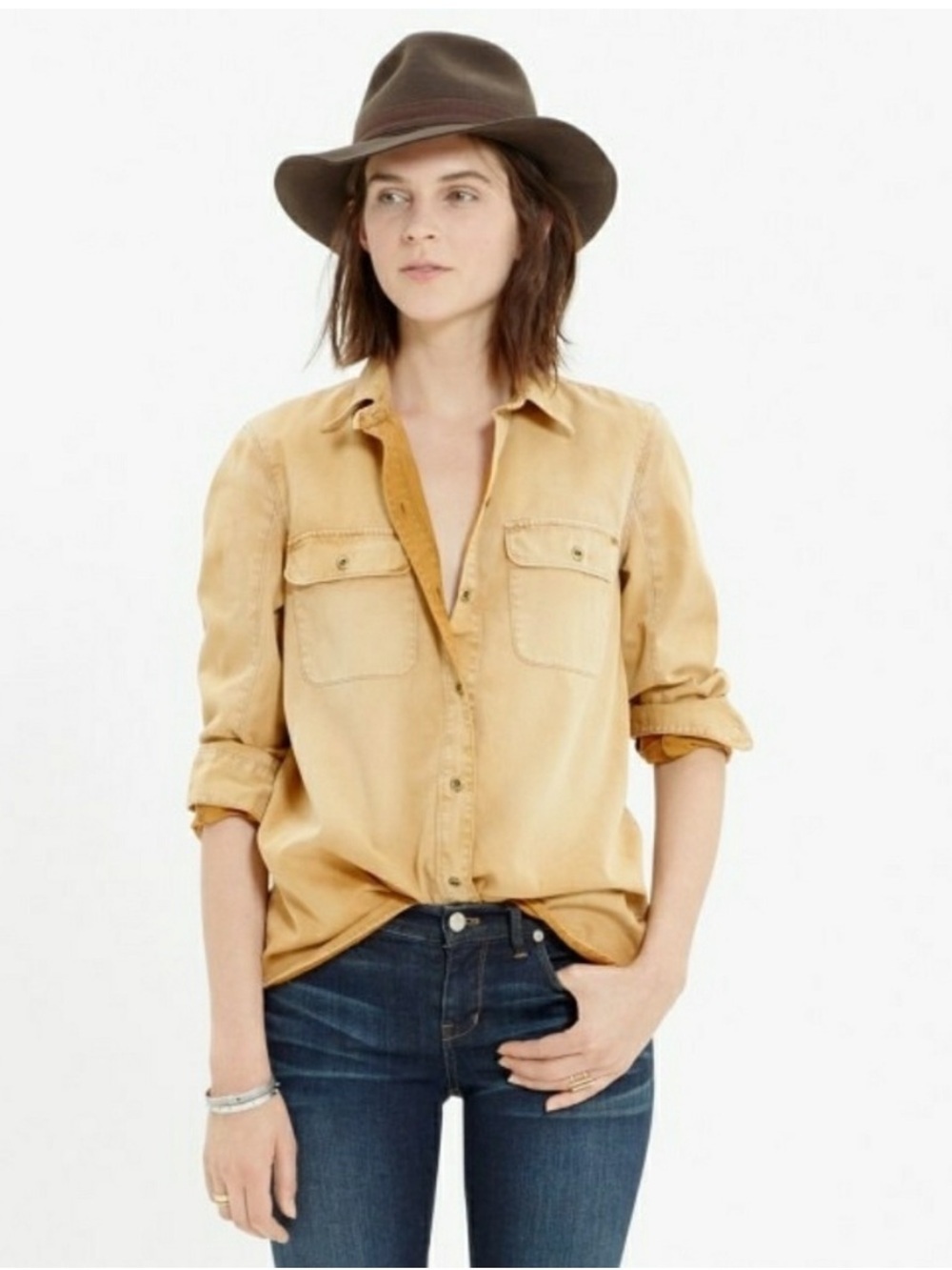 Madewell Golden Yellow Tomboy Button-Up Shirt XS